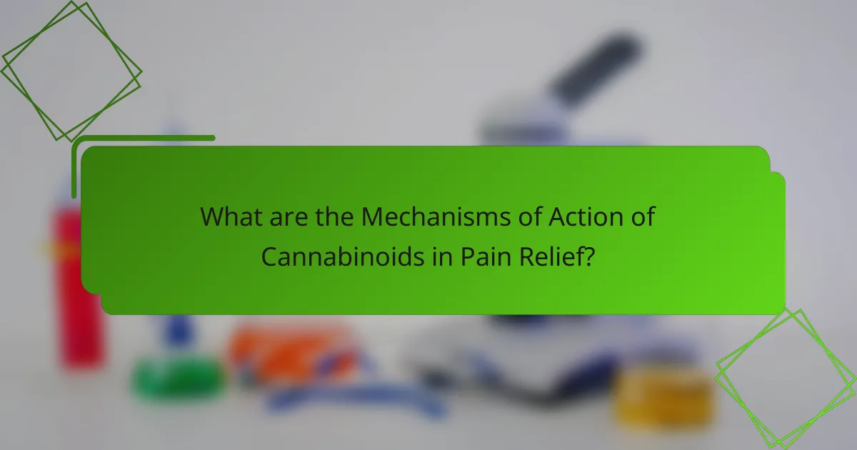 What are the Mechanisms of Action of Cannabinoids in Pain Relief?