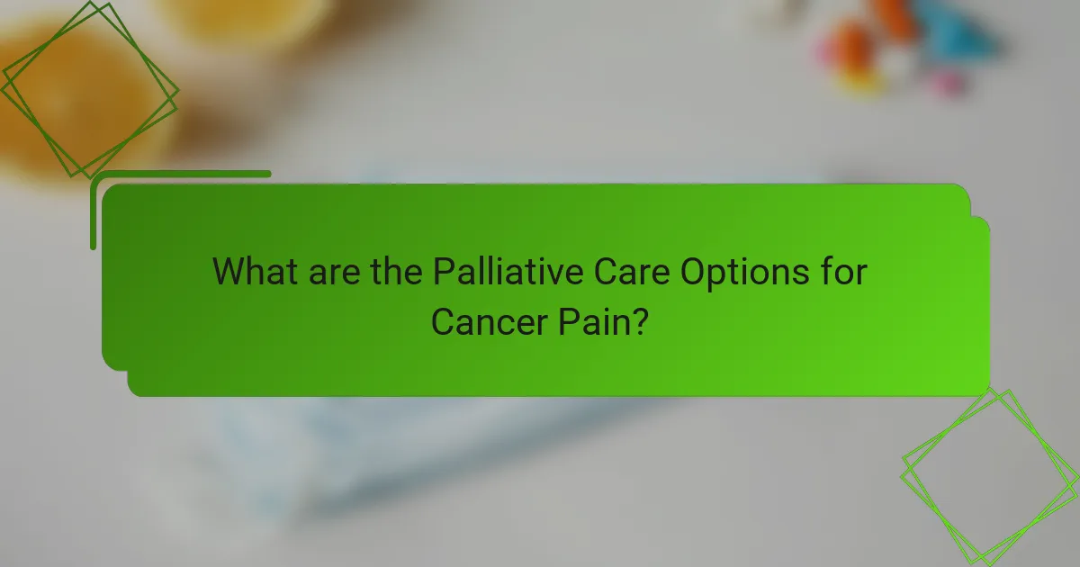 What are the Palliative Care Options for Cancer Pain?