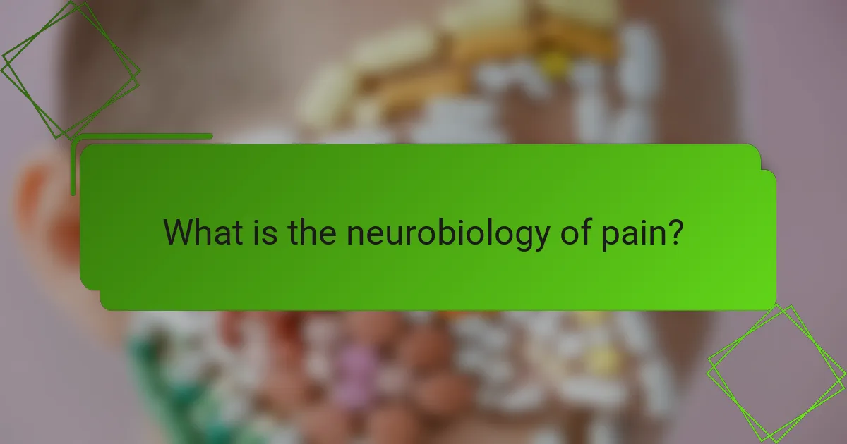 What is the neurobiology of pain?