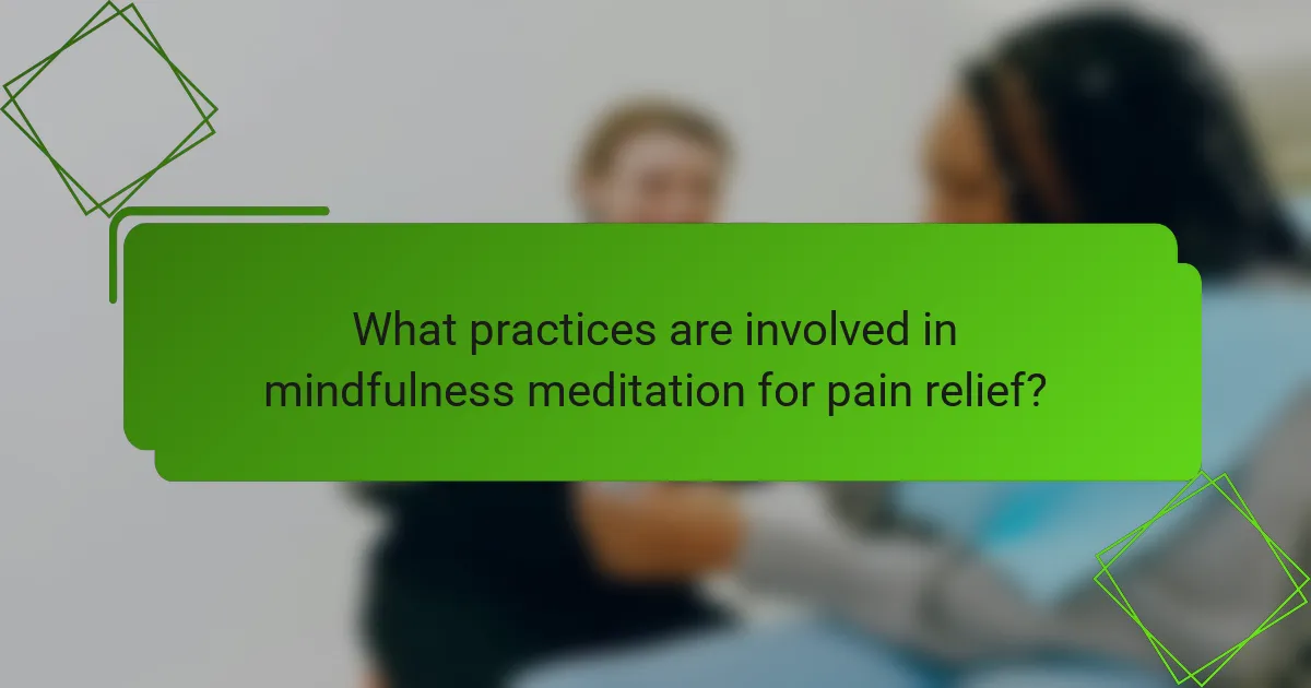 What practices are involved in mindfulness meditation for pain relief?